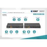 Digitus 4K HDBaseT HDMI KVM Extender Sæt, HDMI-udvidelse forlænger Sort