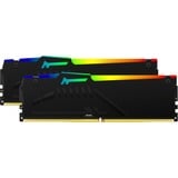 Kingston FURY FURY Beast 32 GB 5600 MT/s DDR5 CL36 DIMM (sæt med 2) RGB, Hukommelse Sort, 32 GB, 2 x 16 GB, DDR5, 288-pin DIMM
