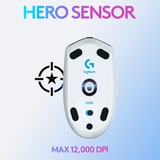 Logitech G305 mus Højre hånd RF trådløs + Bluetooth Optisk 12000 dpi, Gaming mus Hvid, Højre hånd, Optisk, RF trådløs + Bluetooth, 12000 dpi, 400 fps, Hvid