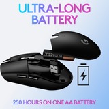Logitech G305 mus Højre hånd RF trådløs + Bluetooth Optisk 12000 dpi, Gaming mus Hvid, Højre hånd, Optisk, RF trådløs + Bluetooth, 12000 dpi, 400 fps, Hvid