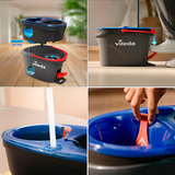 Vileda H2PrO Spin Mop Sæt, Gulvvasker Sort/Rød