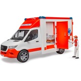 bruder MB Sprinter Ambulance med chauffør, Model køretøj Rød/Hvid