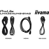 iiyama LH4364UHS-B1AG, Offentlig visning Sort (mat)