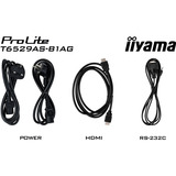 iiyama T6529AS-B1AG skilte display Kiosk design 163,8 cm (64.5") LED Wi-Fi 420 cd/m² 4K Ultra HD Sort Berøringsskærm Indbygget processer Android 24/7, LED-skærm Sort (mat), Kiosk design, 163,8 cm (64.5"), LED, 3840 x 2160 pixel, Wi-Fi, 24/7