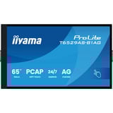 iiyama T6529AS-B1AG skilte display Kiosk design 163,8 cm (64.5") LED Wi-Fi 420 cd/m² 4K Ultra HD Sort Berøringsskærm Indbygget processer Android 24/7, LED-skærm Sort (mat), Kiosk design, 163,8 cm (64.5"), LED, 3840 x 2160 pixel, Wi-Fi, 24/7