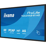 iiyama T6529AS-B1AG skilte display Kiosk design 163,8 cm (64.5") LED Wi-Fi 420 cd/m² 4K Ultra HD Sort Berøringsskærm Indbygget processer Android 24/7, LED-skærm Sort (mat), Kiosk design, 163,8 cm (64.5"), LED, 3840 x 2160 pixel, Wi-Fi, 24/7
