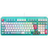 ASUS TUF Gaming K3 Gen II Hatsune Miku Edition tastatur Spil USB Mintfarve, Hvid, Gaming-tastatur Turkis/multi-coloured, DE-layout, Fuld størrelse (100 %), Ledningsført, USB, Optomekanisk nøglekontakt, RGB LED, Mintfarve, Hvid