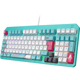 ASUS TUF Gaming K3 Gen II Hatsune Miku Edition tastatur Spil USB Mintfarve, Hvid, Gaming-tastatur Turkis/multi-coloured, DE-layout, Fuld størrelse (100 %), Ledningsført, USB, Optomekanisk nøglekontakt, RGB LED, Mintfarve, Hvid
