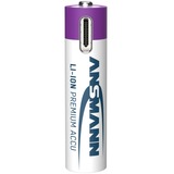 Ansmann Li-Ion batteri Micro AAA type 500 (min. 400 mAh), 4-pak Hvid/Violet
