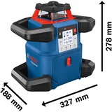 Bosch GRL 600 CHV Rotationsniveau 60 m 630-650 nm, Roterende laser Blå, 60 m, 1,5 mm/m, 8,5°, 600 m, 600 rpm, Horisontal/vertikal