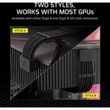 Corsair 90° 12V 2x6 GPU strømkabel (stil A) Sort