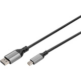 Digitus 8K DisplayPort adapterkabel, mini DisplayPort > DisplayPort Sort/grå