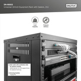 Digitus Universal 19-tommer udstyrsrack med hjul, Rack server kabinet Sort