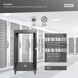 Digitus Universal 19-tommer udstyrsrack med hjul, Rack server kabinet Sort