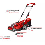 EINHELL RASARRO 36/36, 3413282, Plæneklipper Rød/Sort