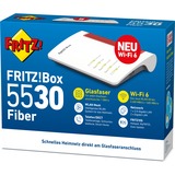 FRITZ! FRITZ!Box 5530, Fiberoptisk router Box 5530, Wi-Fi 6 (802.11ax), Dual-band (2,4 GHz / 5 GHz), Ethernet LAN, Hvid, Bordplade router
