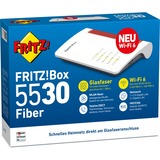 FRITZ! FRITZ!Box 5530, Glasfaser-Router Box 5530, Wi-Fi 6 (802.11ax), Dual-band (2,4 GHz / 5 GHz), Ethernet LAN, Hvid, Bordplade router