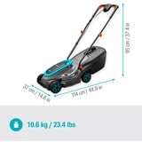 GARDENA Batteridrevet plæneklipper PowerMax 32/18V P4A klar-til-brug sæt, 18Volt Sort/grå