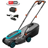GARDENA Batteridrevet plæneklipper PowerMax 32/18V P4A klar-til-brug sæt, 18Volt Sort/grå