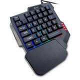 Inter-Tech KB-3035 tastatur USB QWERTY Sort Sort, Mini, USB, QWERTY, RGB LED, Sort