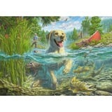 Schmidt Spiele Mark Fredrickson: Hundekærlighed - gul Labrador på fiskeri, Puslespil 