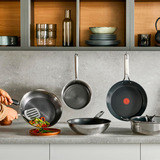 Tefal Pandesæt rustfrit stål Emotion, 2 dele, Stegepande sæt Sort/rustfrit stål