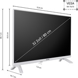 Telefunken XF32TO750S-W, LED-tv Hvid