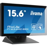 iiyama ProLite T1634MC-B8X touch screen skærm 39,6 cm (15.6") 1920 x 1080 pixel Multi-touch Multibruger Sort, LED-skærm Sort, 39,6 cm (15.6"), 450 cd/m², Fuld HD, LED, 16:9, 1920 x 1080 pixel