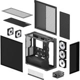 ARCTIC Xtender Black (Mirror Glass) Midi Tower Sort, Towerkabinet Sort, Midi Tower, PC, Sort, EATX, Metal, Hærdet glas, Spil