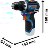Bosch Batteridrevet bore-/skruemaskine GSR 12V-32 Professional, 12 volt, Bore-/ skruemaskine Blå/Sort