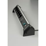 Brennenstuhl Alu-Office-Line stikdåse 6-vejs, til skrivebordet, Strømskinne Sort/aluminium