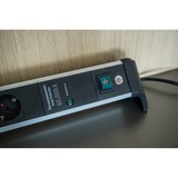 Brennenstuhl Alu-Office-Line stikdåse 6-vejs, til skrivebordet, Strømskinne Sort/aluminium