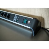 Brennenstuhl Alu-Office-Line stikdåse 6-vejs, til skrivebordet, Strømskinne Sort/aluminium