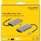 DeLOCK 63252 dockingstation Ledningsført USB 3.2 Gen 1 (3.1 Gen 1) Type-C Grå, Docking station grå, Ledningsført, USB 3.2 Gen 1 (3.1 Gen 1) Type-C, 10,100,1000 Mbit/s, 10BASE-T, 100BASE-TX, 1000BASE-T, IEEE 802.1Q, IEEE 802.1ab, IEEE 802.3, IEEE 802.3az, IEEE 802.3u, IEEE 802.3x, Grå