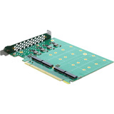 DeLOCK PCIe 5.0 x16 kort > 4x int. M.2 NVMe + kølelegeme, Interface card 