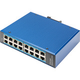 Digitus 16-port Gigabit Ethernet-netværk, Switch Blå