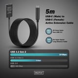 Digitus Aktivt USB 3.2 Gen 2 forlængerledning, USB-C stik > USB-C hunstik Sort