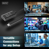 Digitus Aktivt USB 3.2 Gen 2 forlængerledning, USB-C stik > USB-C hunstik Sort