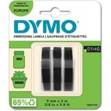 Dymo Original Prægeetiketbånd | 9 mm x 3 m ruller | Hvid tekst på sort | Selvklæbende | til prægeetiketmaskiner | 3 stk., Tape Belgien, 3 m, 3 stk, 89 mm, 105 mm, 50 mm