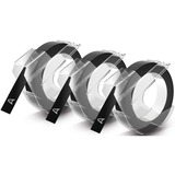 Dymo Original Prægeetiketbånd | 9 mm x 3 m ruller | Hvid tekst på sort | Selvklæbende | til prægeetiketmaskiner | 3 stk., Tape Belgien, 3 m, 3 stk, 89 mm, 105 mm, 50 mm