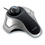 Kensington Orbit optisk kabelforbundet trackball Sølv/Sort, Ambidextrous, Optisk, Sølv