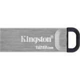 Kingston DataTraveler Kyson USB-nøgle 128 GB USB Type-A 3.2 Gen 1 (3.1 Gen 1) Sølv, USB-stik Sølv, 128 GB, USB Type-A, 3.2 Gen 1 (3.1 Gen 1), 200 MB/s, Uden hætte, Sølv