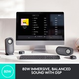 Logitech Z407 40 W Grafit 2.1 kanaler, PC-højttaler Sort, 2.1 kanaler, 40 W, Universel, Grafit, 80 W, Trådløs