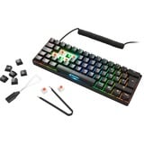 Sharkoon SGK50 S4 tastatur USB QWERTY US engelsk Sort, Gaming-tastatur Sort, Amerikansk layout, Kalih rød, 60%, USB, QWERTY, RGB LED, Sort