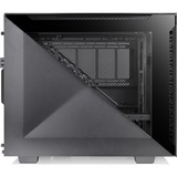 Thermaltake Divider 200 TG Air Micro Micro Tower Sort, Towerkabinet Sort, Micro Tower, PC, Sort, SPCC, Hærdet glas, Spil, Blå, Grøn, Rød