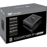 Thermaltake Toughpower PF1 enhed til strømforsyning 650 W 24-pin ATX ATX Sort, PC strømforsyning Sort, 650 W, 100 - 240 V, 780 W, 50/60 Hz, 10 A, Aktiv