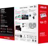 ASUS Dual -RX9060XT-16G-WHITE AMD Radeon RX 9060 XT 16 GB GDDR6, Grafikkort Hvid, Radeon RX 9060 XT, 16 GB, GDDR6, PCI Express 5.0, 2 blæser(e)