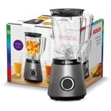 Bosch Serie 4 MMB6141S blender 1,5 L Bordplade blender 1200 W Sølv, Stander rørmaskine Sølv, Bordplade blender, 1,5 L, Impulsfunktion, Knusning af is, 1 m, 1200 W