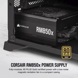 Corsair RM850x (2024) Renoveret, PC strømforsyning Sort