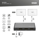Digitus 4K HDMI Splitter, 1x2 Sort